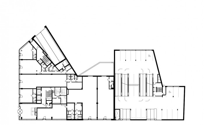 Polyfunkční objekt DORN, půdorys 1NP, Atelier RAW