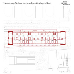 Přízemí  (Konverze sladu vína na komunitní bydlení; Esch Sintzel Architekten)