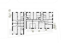 Půdorys 1.NP (Bytový dům Krušec, monom)