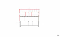 Rekonstrukce okálu, řez b, Pavlíček+Hulín architekti