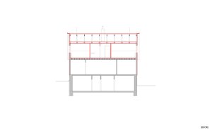 Rekonstrukce okálu, řez b, Pavlíček+Hulín architekti