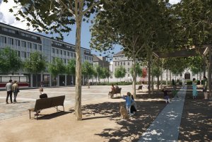 1. Cena - Dostavba a úprava náměstí Míru, Luboš Františák – ARCHITEKT, vizualizace