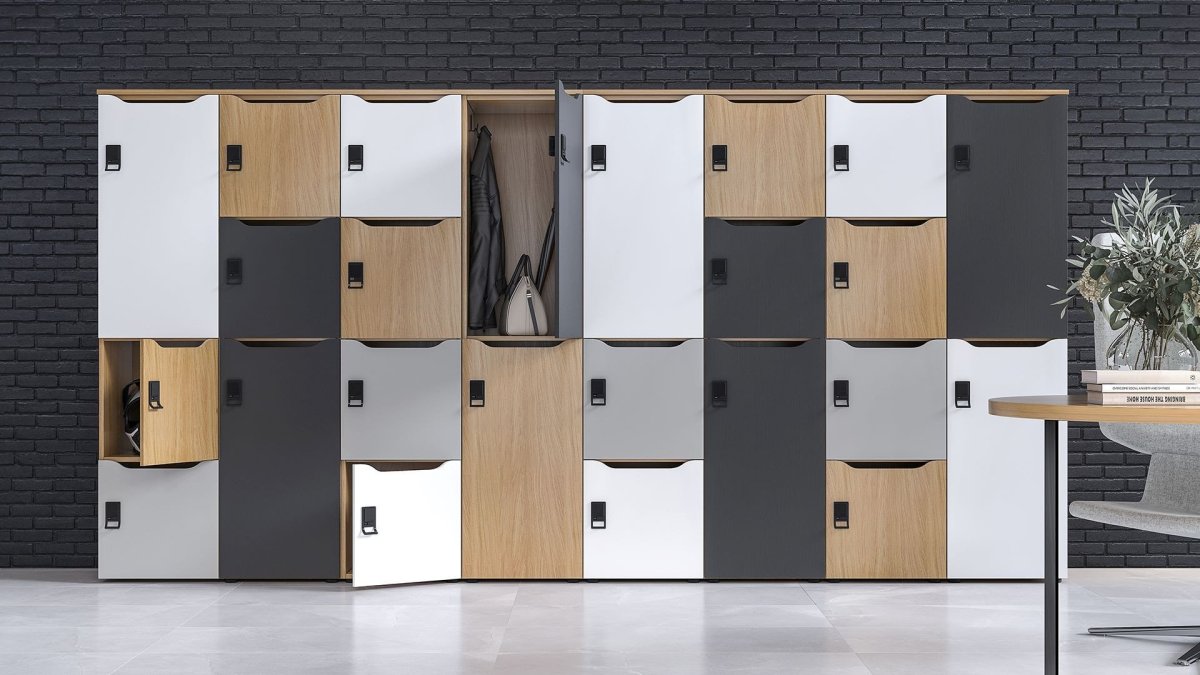 ... nebo vícebarevné (šatní boxy SAVE L od TOP OFFICE)