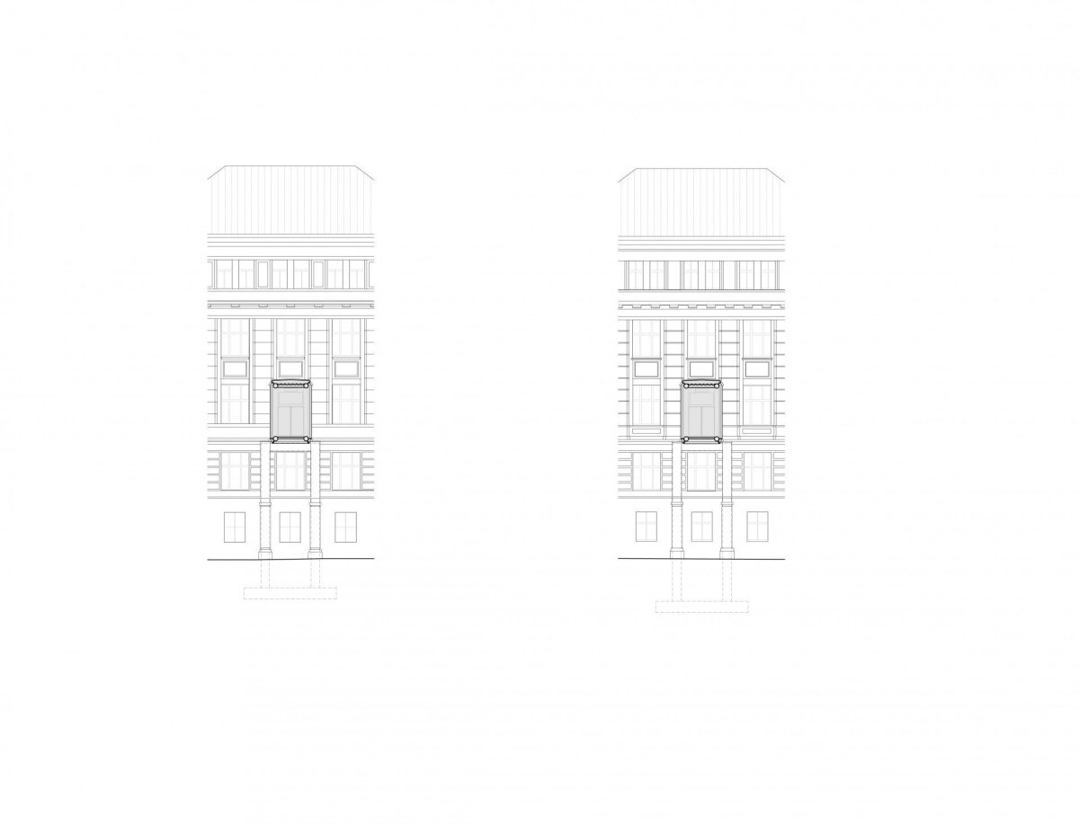 Spojovací lávky VŠCHT, Opočenský Valouch architekti, řez lávky u ulice Technická