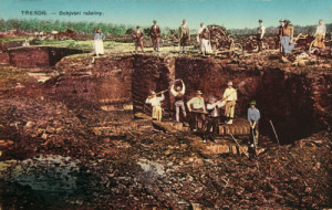 Těžba rašeliny - historická fotka