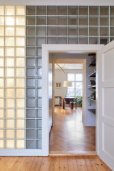 Rekonstrukce bytu v Praze-Nuslích, studio Collarch: Dveře se v bytě nedochovaly, podařilo se ale využít podobné z jiné demolice