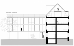 atakarchitekti, Rekonstrukce domu na ulici 8. března v Liberci, řezopohled historickou budovou – foto