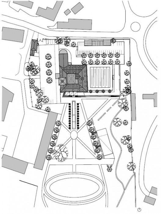 Rekonstrukce arcibiskupského zámku a zahrad na hotel, situace, SHA Šafer Hájek architekti