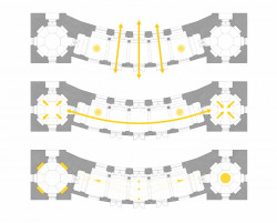 Interiéry předsálí České filharmonie v Rudolfinu, Lenka Míková architekti / Lenka Míková, schémata