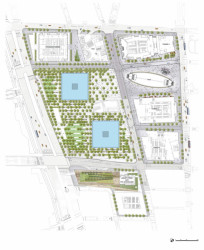 Situace vítězného návrhu Památníku 11. září.