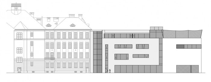 Dostavba budovy Slovanského gymnázia Olomouc, jihozápadní pohled, Miroslav Pospíšil