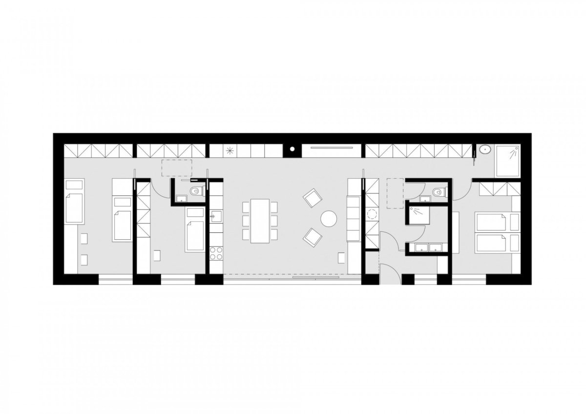 Rodinný dům Lelekovice, studio AEIOU, půdorys