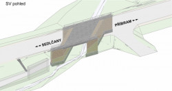 Most v Oborech, STATICITY - stávající stav - severovýchodní pohled.