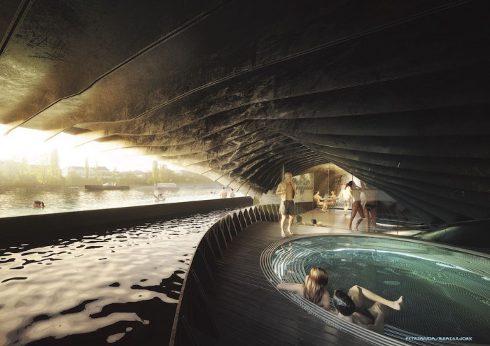 Plovoucí lázně na Rašínově nábřeží, Petr Janda/Brainwork