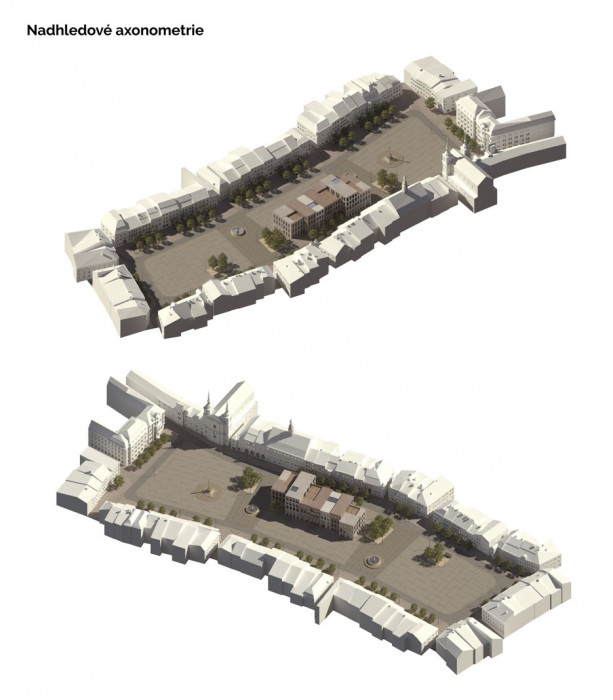 Revitalizace Masarykova náměstí v Jihlavě, axonometrie, MCA atelier, s.r.o.