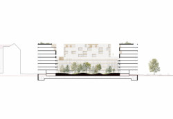 Residence Vysočany, řez, M2AU