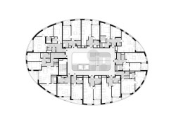 Půdorys (Bytový dům Oliva, A69 architekti)