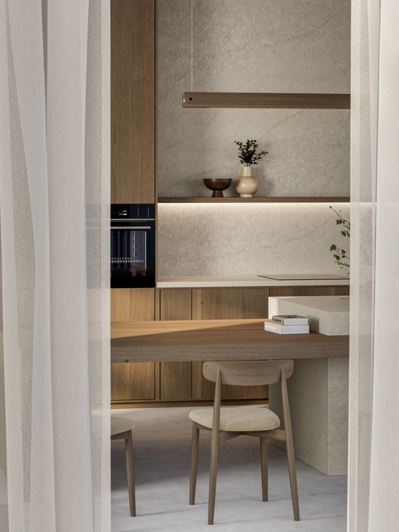 Tvrzený kámen v designu Emperador Beige od královehradecké firmy Technistone