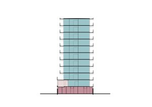 Vítěz letošní ceny Mies van der Rohe, panelákový dům deFlat v Amsterdamu od NL architects a XVW architectuur, půdorys