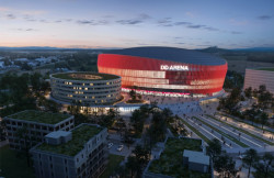 Vizualizace multifunkční arény v Pardubicích, ateliér OVA