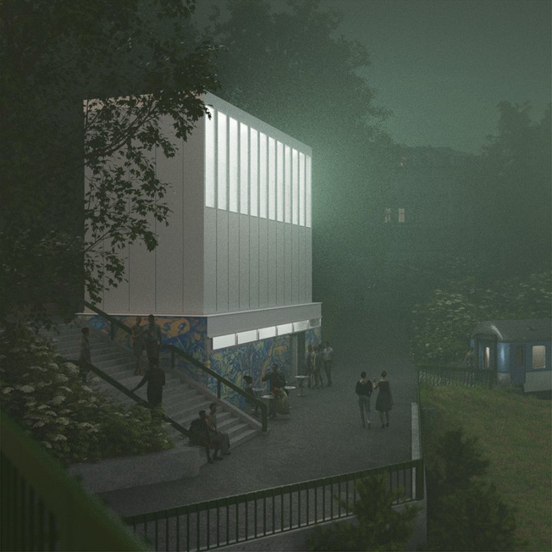 Řešení okolí Chebského mostu, Adam Zajaček. Zdroj: Spolek posluchačů architektury