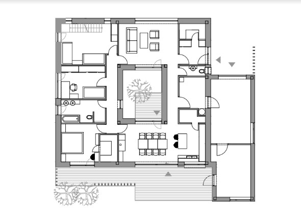 Rodinný dům Svinná u Trenčína, Peter Kasman, půdorys