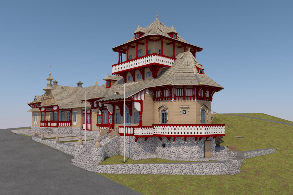 Libušín - 3D model celku.