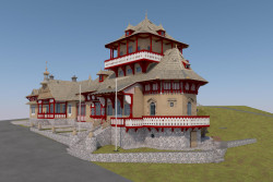 Libušín - 3D model celku.