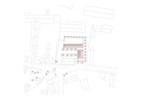 Hasičská zbrojnice a zázemí technických služeb v Líbeznicích, Ehl&Koumar architekti/ Lukáš Ehl, Tomáš Koumar, Jaroslav Malina, Jan Lankaš – situace