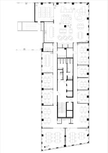 Butikový coworking, Studio Perspektiv, půdorys