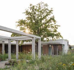 Fungují taky jako prosklené dveře. (Rodinný dům v Záhorských sadech, ČECHVALA ARCHITECTS)