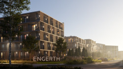 Rezidence Engerth budovaná v Kladně-Ostrovci podle návrhů kanceláří Expert Architects a Ateliér Smitka. Developerem je EBM Group.