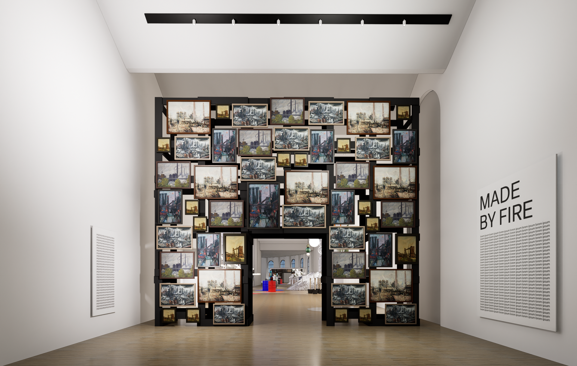 Vizualizace výstavy Made by Fire od edit! architects