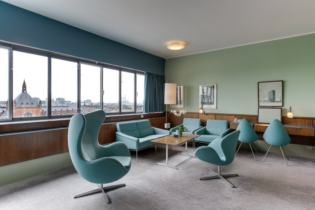 Pokoj 606 se jako jediný dochoval ve stavu, jak jej navrhl Arne Jacobsen.