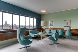 Pokoj 606 se jako jediný dochoval ve stavu, jak jej navrhl Arne Jacobsen.