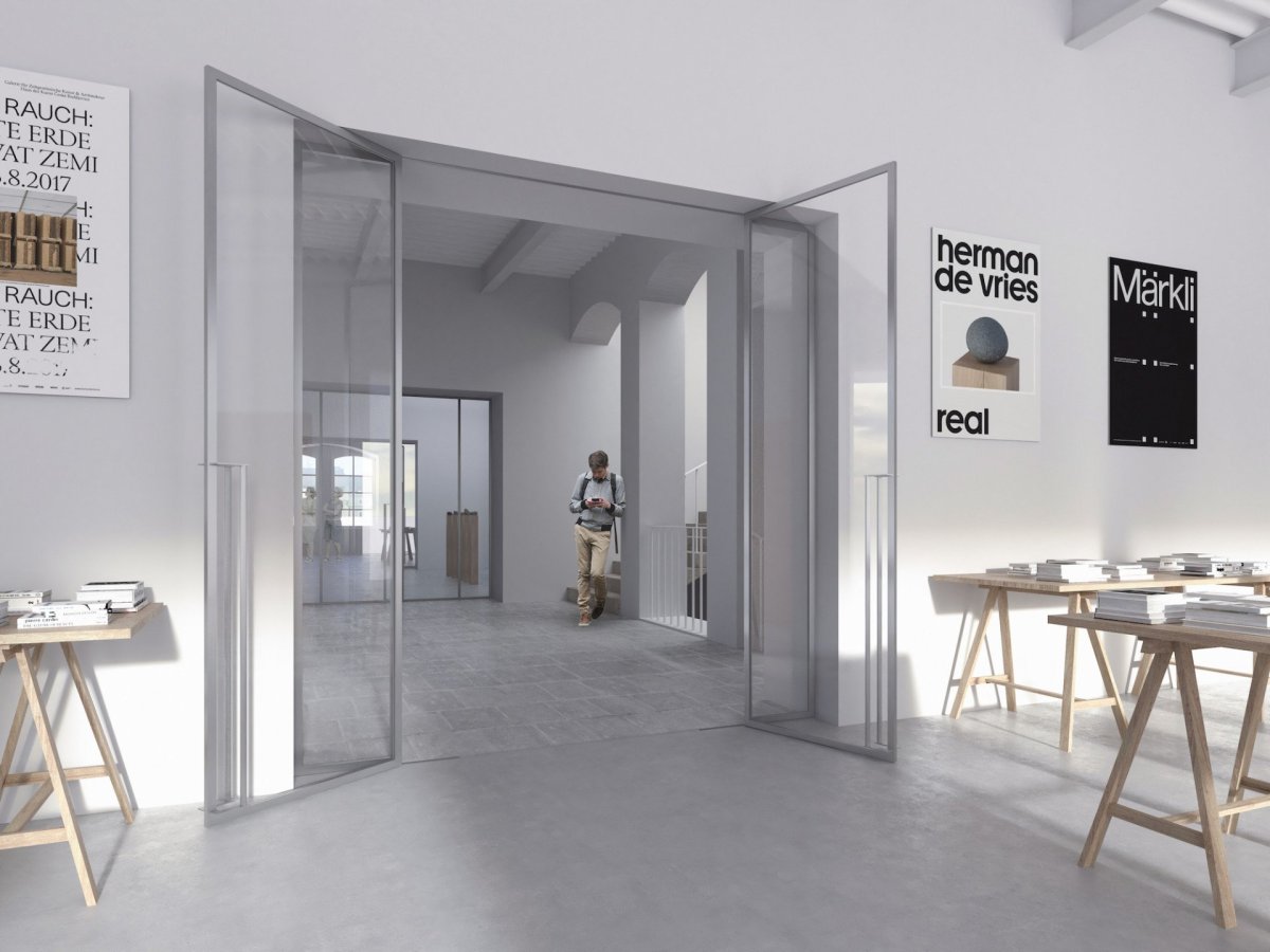 Vítězný návrh Centra současného umění a architektury v Českých Budějovicích od studií AFF Architekten + Malý Chmel. Vizualizace: Ondřej Žvak, Malý Chmel