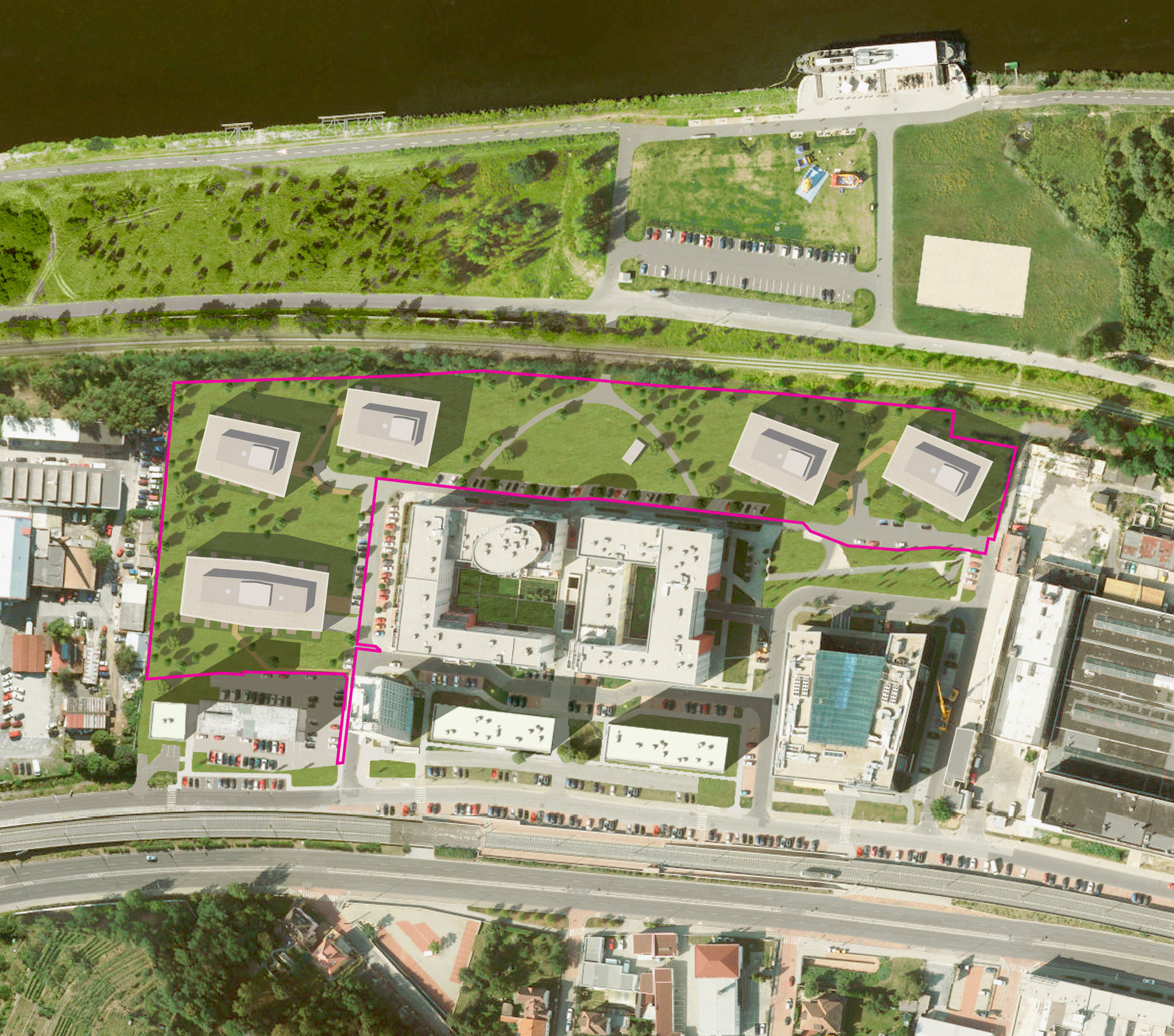 Situace - Bytový dům Belárie II v Modřanech