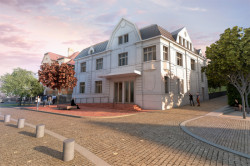 Vítězný návrh Jana Horkého na rekonstrukci a dostavbu kina v České Kamenici.