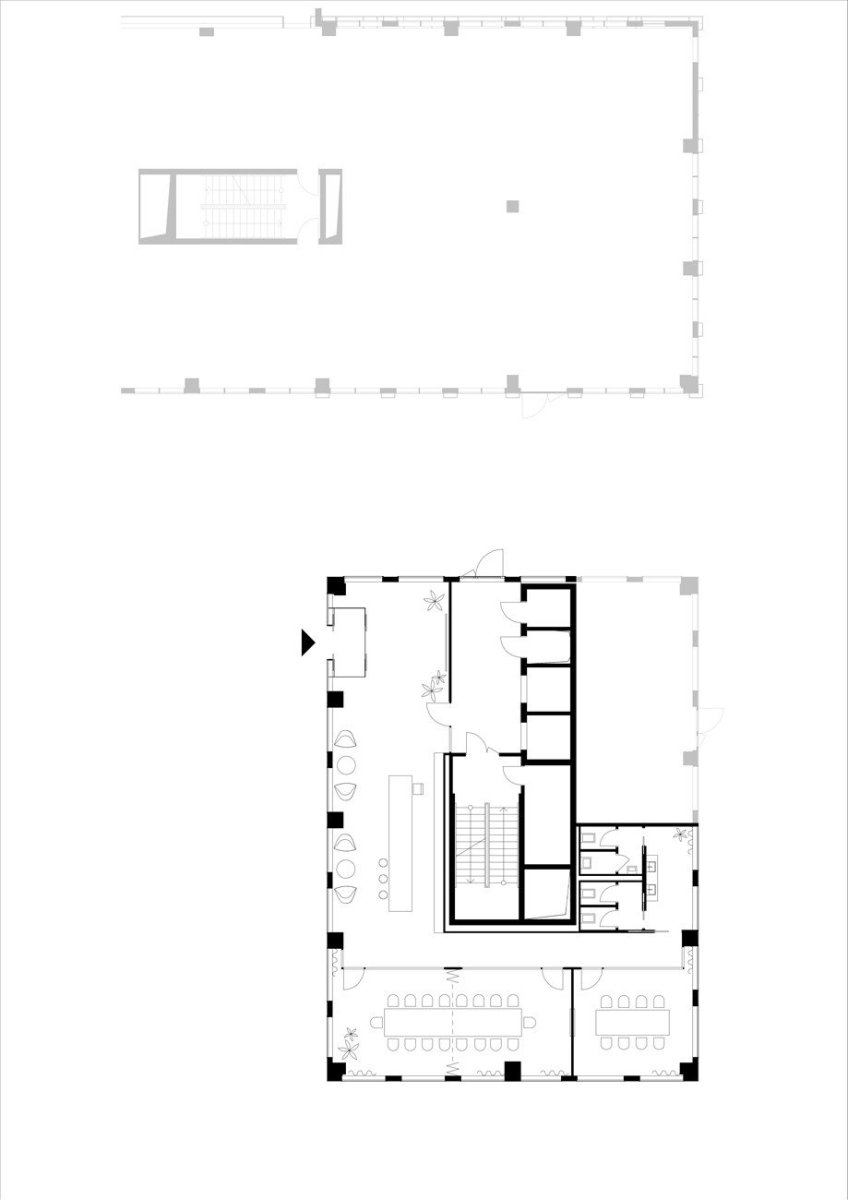 Butikový coworking, Studio Perspektiv, půdorys