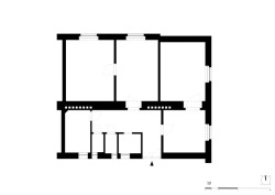 Půdorys bytu před rekonstrukcí (Rekonstrukce bytu v Praze-Libni; Matika Architecture)