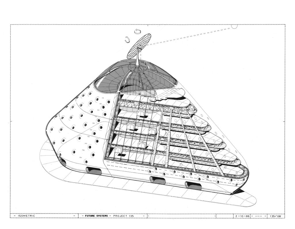Tzv. Blob odstartoval Kaplického éru organické architektury inspirované přírodou © Jan Kaplický, Future Systems s laskavým svolením Nadačního fondu Kaplicky Centre
