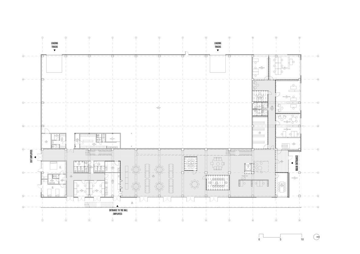 Administrativní budova GA DRILLING, půdorys 1np, Roman Zitnansky architecture, GutGut