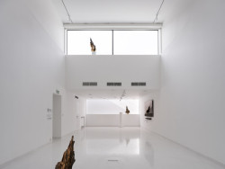 Uvnitř nových ateliérů (Přístavba Pedagogické fakulty Masarykovy univerzity v Brně, studio dílna)