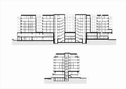 Compass Architekti, Polyfunkčný objekt Miletičova 5, řez, nový stav – foto
