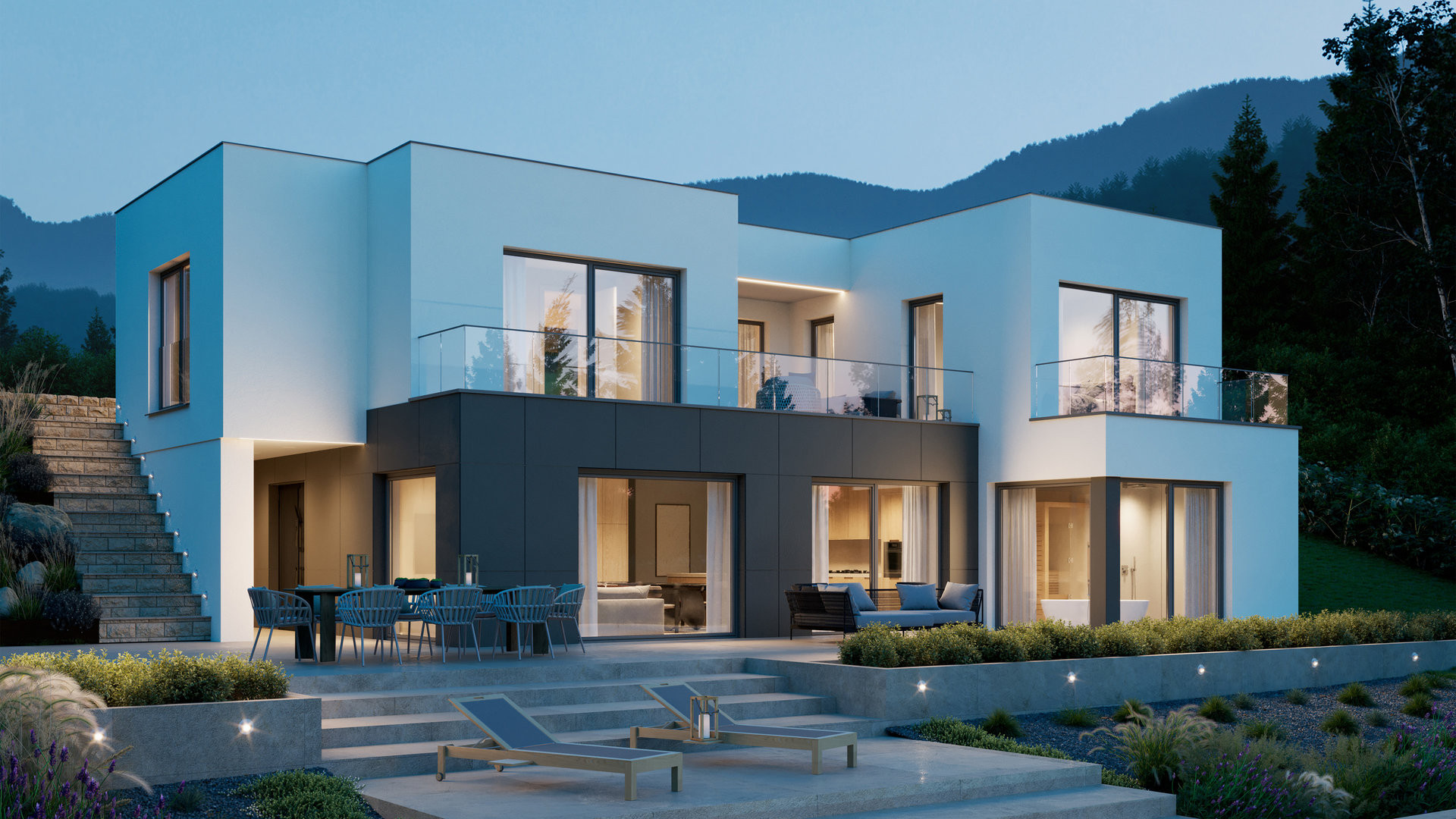 Hillside s plochou střechou