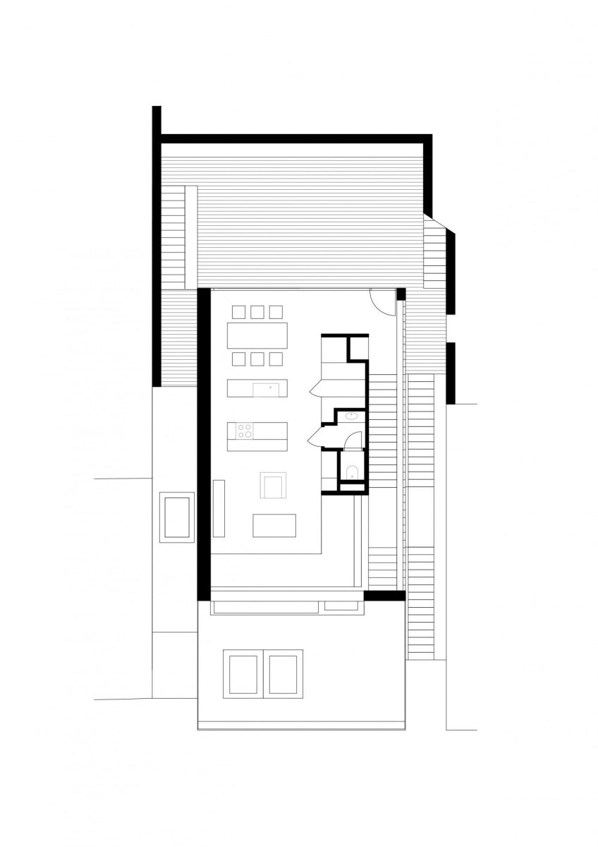 Rodinný dům v údolí Dyje, Kuba & Pilař architekti, půdorys 3NP
