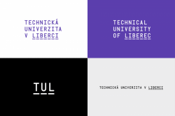 Základní logotyp univerzity CZ a EN, mezinárodní zkratka a doplňková jednořádková varianta.