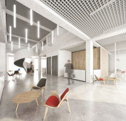 bod architekti, Nová radnice pro Prahu 7, přízemí // 1. místo – foto