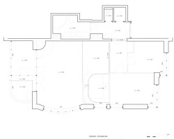 Půdorys - původní stav (Rekonstrukce bytu ve Strašnicích, MENU architekti)