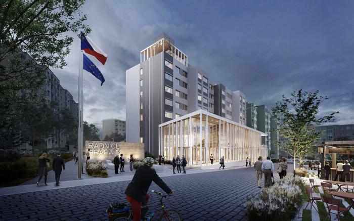 Přístavba radnice Prahy 14, vizualizace, LOXIA